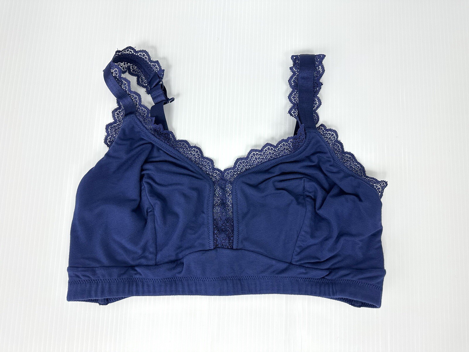 Parfait Bralette Size 42I Soft Adjustable Strap Unpadded with Lace Trim Blue-image
