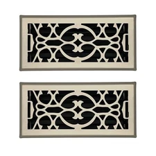 Hartford Ventilation Floor Register 4” x 10” (Pack of 2) - Brushed N