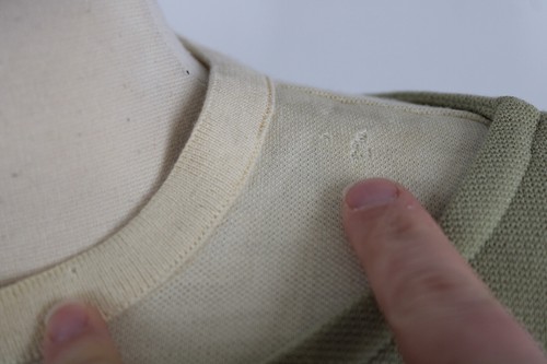 Vtg 60s Butte Knit 12 100% Wool Green Beige Colorblock Layered Sheath Dress - Picture 3 of 12