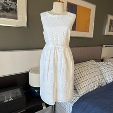 * J. Crew Sleeveless 100% Cotton Eyelet Embroidered Sheath Dress Summer US 4