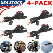 4Pcs 2ft SAE Battery Connector Cable 2-Pin Ring Terminal Harness Extension Wire