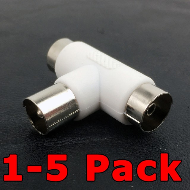 TV Antenna Splitter 1 Male to 2 Female PAL Wall Plug Double Adapter Connector | TV Antenna Splitter 1 Male to 2 Female PAL Wall Plug Double Adapter Connector |