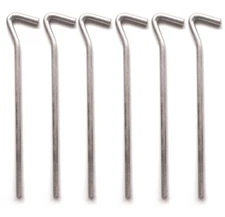 TENT PEGS  Steel Stakes 7" Heavy Duty 1/4" Diameter - 6 PACK