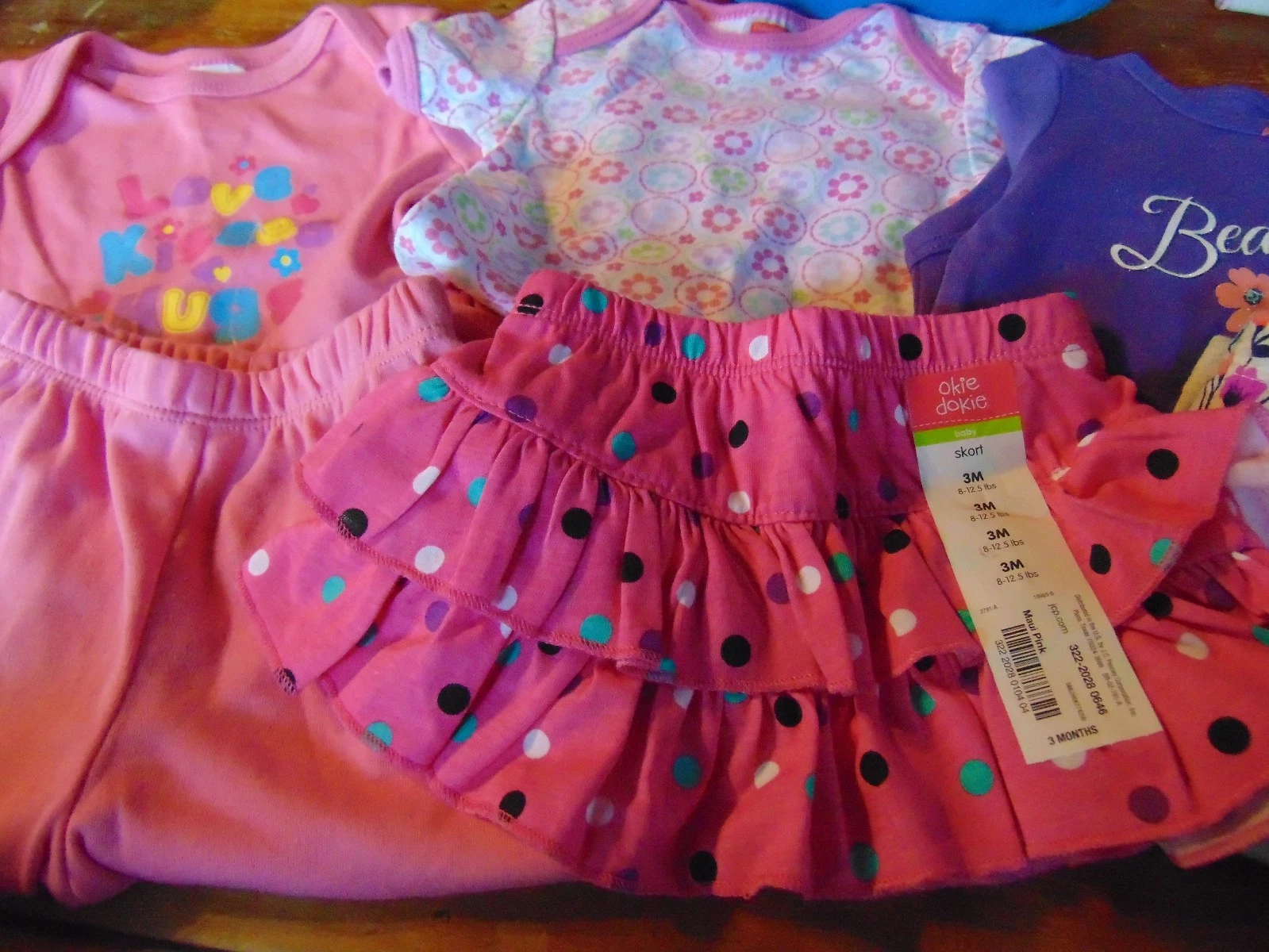 #33) Lot of 7 New pcs Infant 3 Months Baby Girl Clothing Pants Tops Outfits