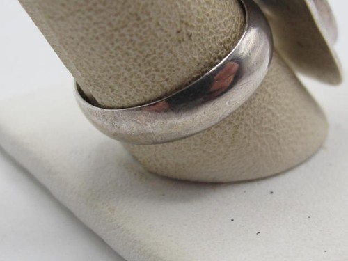 Vintage riesiger gehämmerter Sterling 925 Ring rechteckiger MOP Stein Gr.10 - 12,8 g - Bild 9 von 11