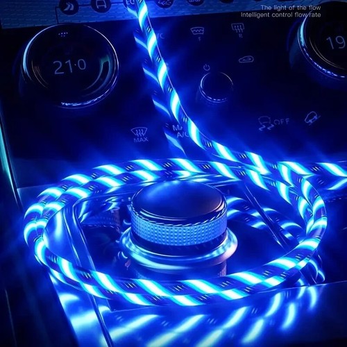2M LED USB Typ C Kabel Schnell Ladekabel Leuchtkabel für Samsung Huawei Redmi - Bild 6 von 13