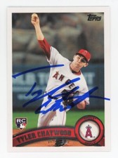 SIGNED BASEBALL CARD AUTO TOPPS 2011 TYLER CHATWOOD ANGELS #US184 RC ROOKIE
