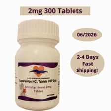 Anti Diarrheal 2MG 300 Tablets made in usa fast