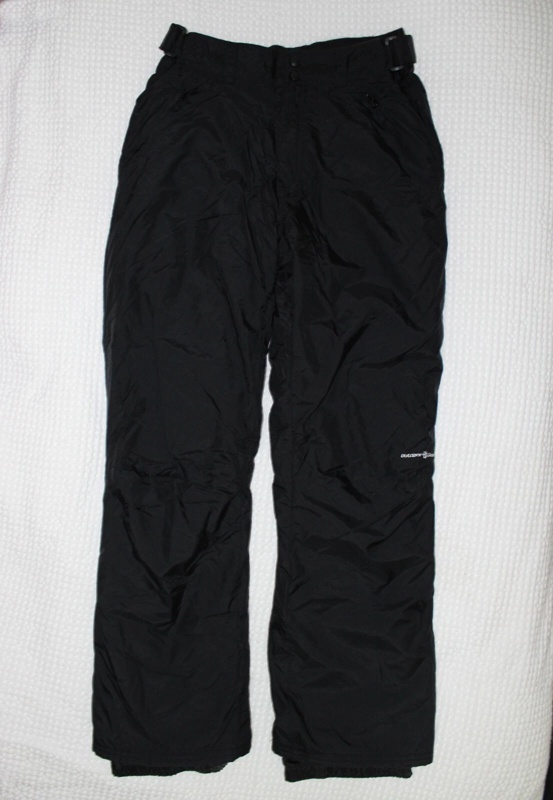 Adult Size L Outdoor Gear Insulated Winter Snow Pants Black Nylon 6813R Ski