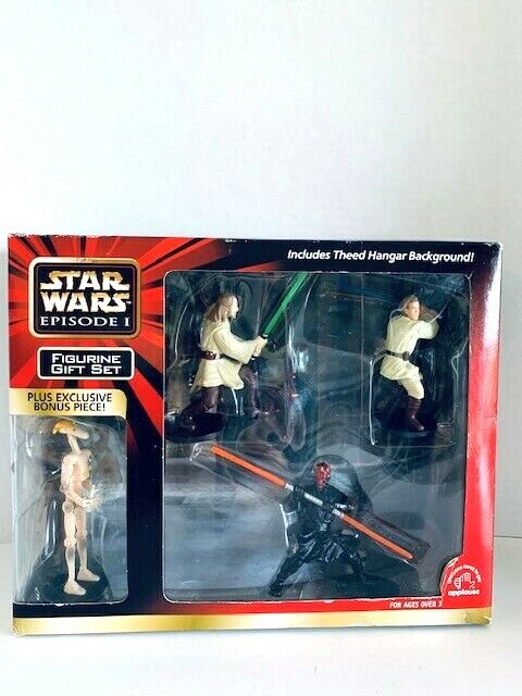 Qui-Gon Jinn /& Obi-Wan NOS STAR WARS Episode 1 Figurine Gift Set Darth Maul