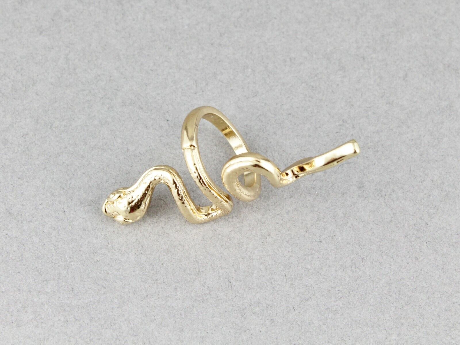 Gold snake ring asp cleopatra toga wrap serpent adjustable size medusa  statement