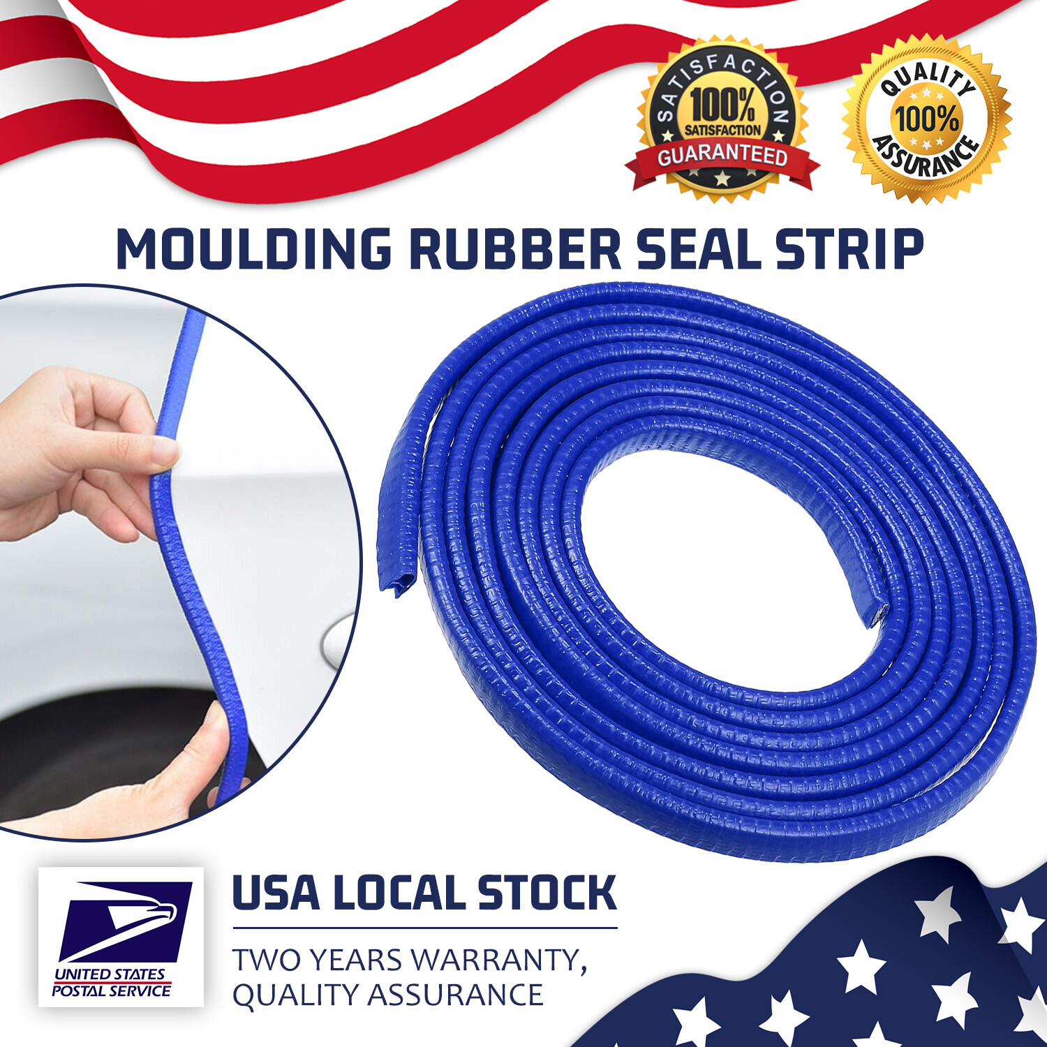 59ft Blue U-Shape Rubber Car Door Edge Guard Trim Protector Strip Seals Molding
