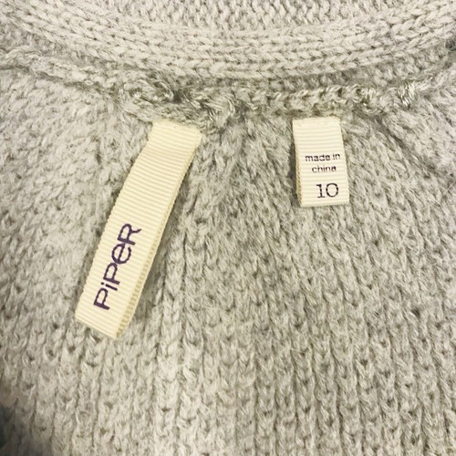 PIPER ALPACA Knit Cardigan Womens Size 10 Press Studs Winter Short Sleeve GREY - Picture 9 of 11