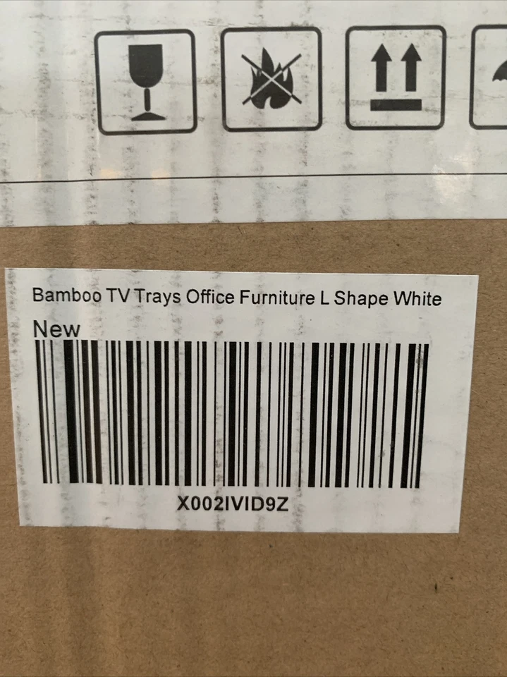 Zoopolyn Bandeja de TV Mesa-Salón Bambú Mesa auxiliar para Sofá Cama Forma de L Blanco Foto 3 de 4