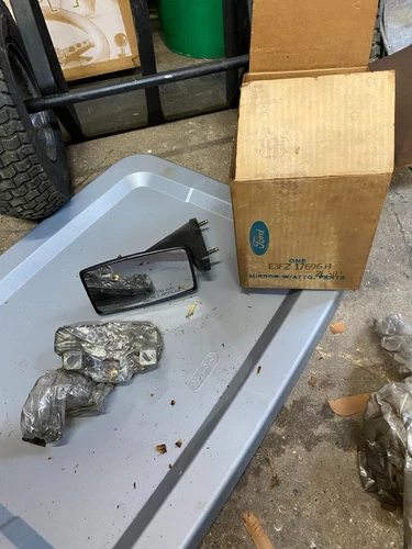 1981-1985? Ford Escort Mercury Lynx Side View Door Mirror Assembly NOS outside