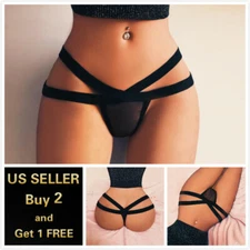 Women Mesh Sexy G-string Lingerie Thongs Panties Briefs Underwear Knickers Black