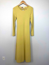 Free People Beach Aubre Open-Back Long Sleeve Maxi Dress Yellow Size Small