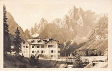 Italy Val Fiscalina Cima Dodici Cima Uno Hotel Dolomiti vintage postcard