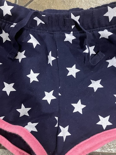 Gap Kids Girls Shorts Navy and White Stars Pink Piping Size 4 Years - Picture 2 of 5