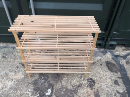 Argos Home Shoe Rack - 4 shelf - Wood 74cm wide x 26cm x 69cm High Used ...