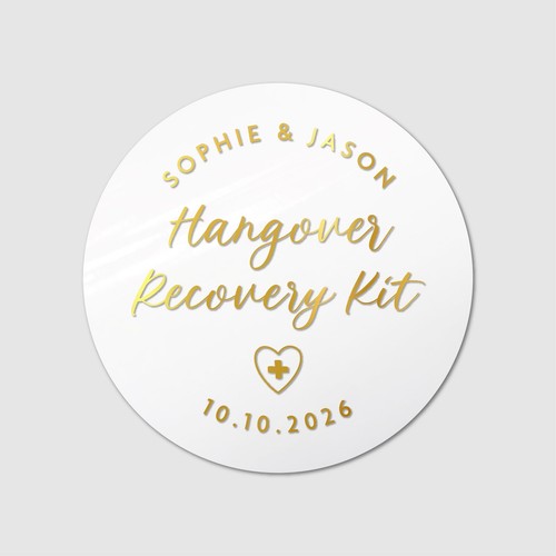 Personalized Hangover Recovery Kit Wedding Stickers, Survival Kit Custom Labels - Picture 8 of 14