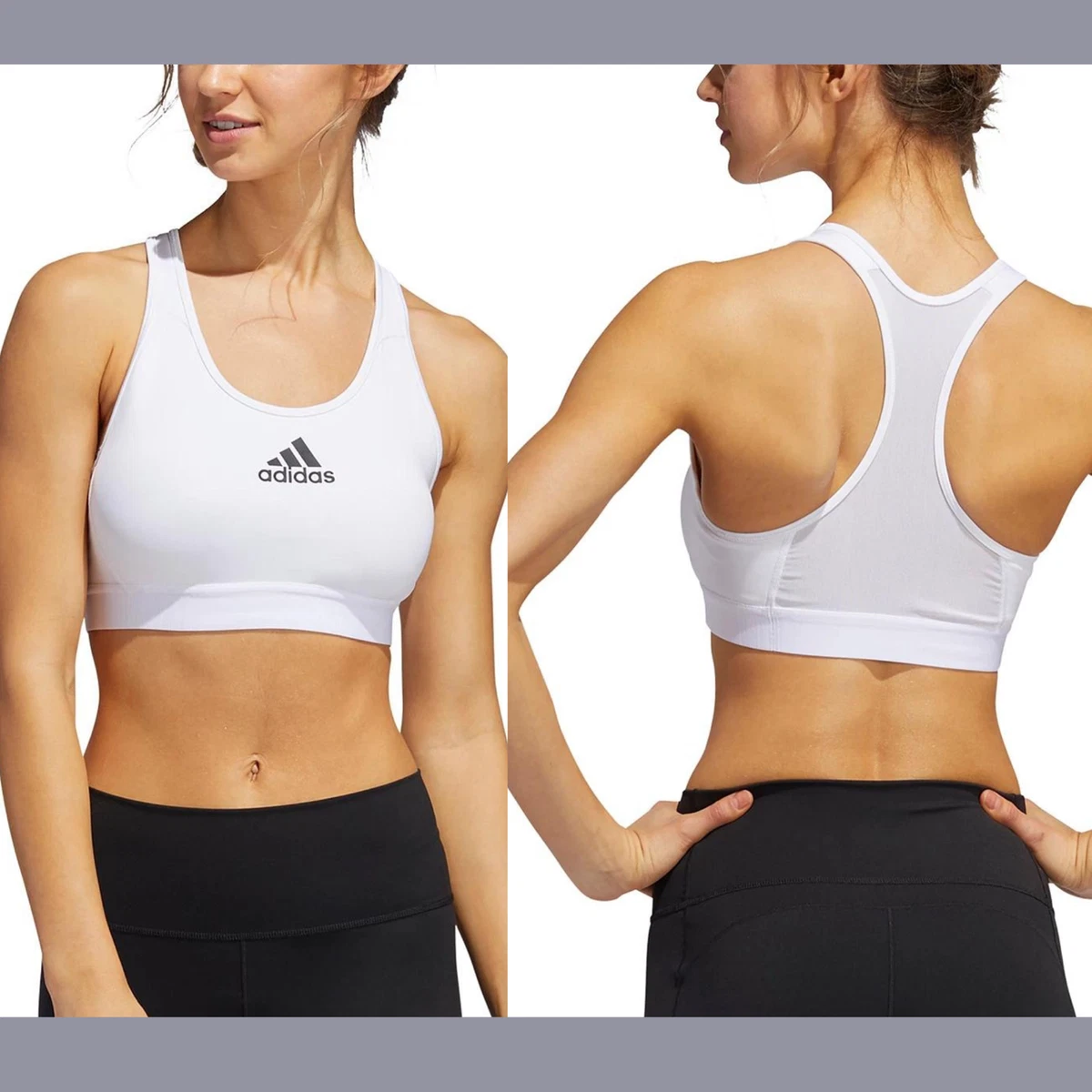 NWD $35 Adidas [ Large ] Don't Rest Alphaskin Racerback Sports Bra White  #T716