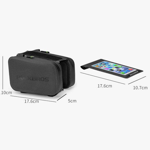 Fahrradrahmentragetasche Rockbros Handy Halterung Tasche Case Cover Schwarz - Zdjęcie 3 z 12