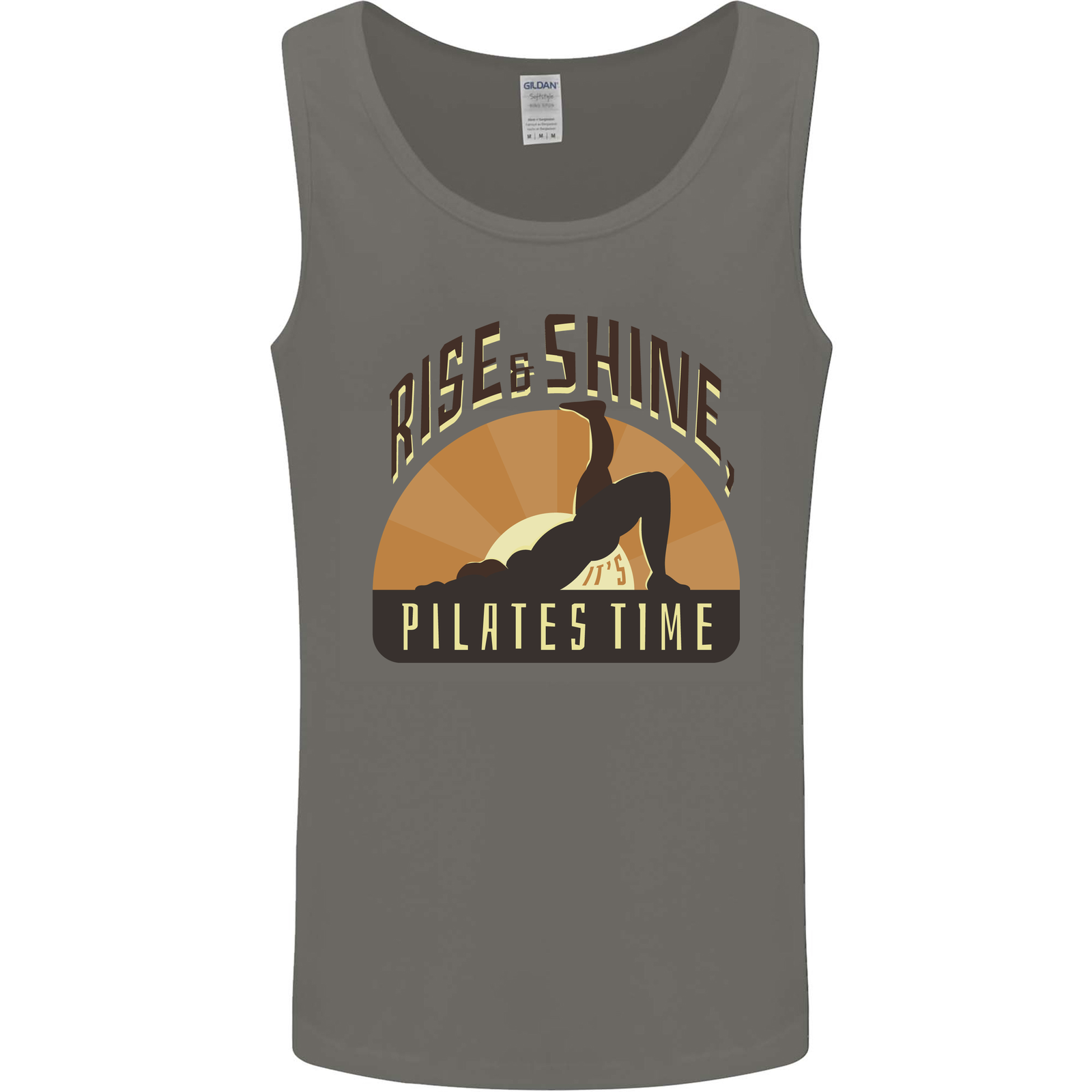 Yoga Rise and Shine Pilates Time Funny Mens Vest Tank Top