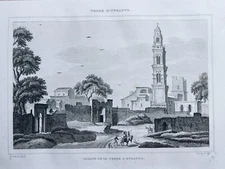 Antique Steel Engraving 1850 Italiy TERRE D'Otrante Art Print Poster Pictures