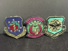 VTG USAF AIR FORCE MILITARY INSIGNIA PATCHES EMBROIDERED SET OF 3 Unused