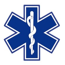 Blue Star of Life EMT 4" x 4" Die-cut Vinyl Medical Sticker  133 