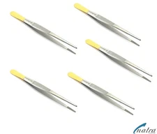 5x TC Thumb Dressing Forceps Tweezer straight 14 cm Dental Surgery Surgical