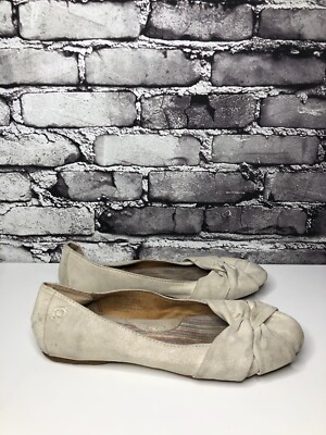 Born Lily Ivory Shimmer Leather Slip On Ballet Flats Shoes Women Sz 8.5M US/39EU