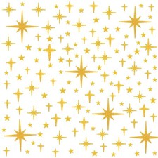 AOWDIAO Glitter Gold Star Peel and Stick Wall Decals - 120 Pcs, Assorted Shap...