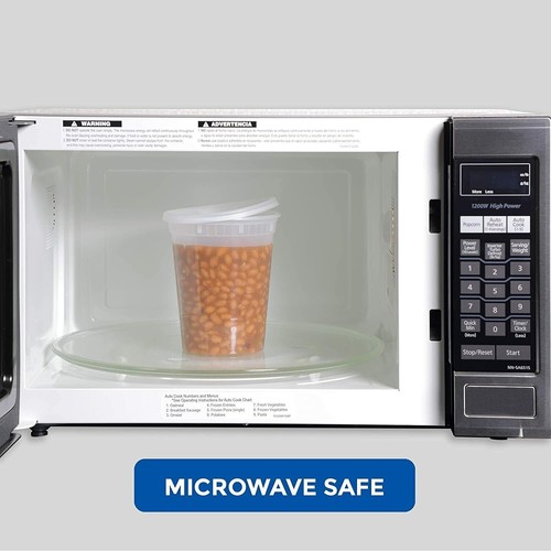32 oz. Clear Plastic Soup/Food Containers w/Lids Combo -Microwaveable - 24 Sets - Picture 3 of 5