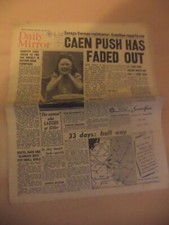 daily mirror OLD VINTAGE ORIG NEWSPAPER 1940S ww2 27 july 1944 caen vistula 
