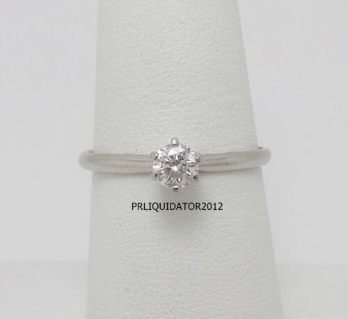 1/4CT Natural Diamond Solitaire Engagement Wedding Bridal Ring 14K White Gold