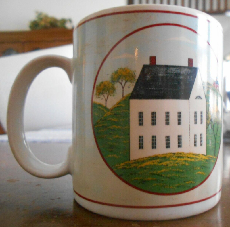 Country Life Mug 12 oz. Warren Kimble Stoneware Brandon House Sakura Green Red !
