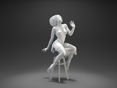 Bride Artist Sitting 3D printing Dancer Unpainted Unassembled  Resin Model Kit