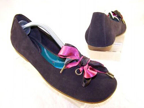 New INDIGO by CLARKS Women Purple Suede Flat Slip On Ribbon Bow Shoe Sz 10 M - Imagem 2 de 4