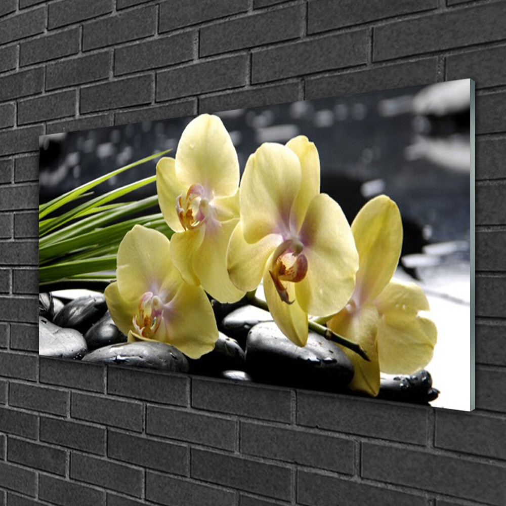 Tableau sur verre Fleurs Tulup 100x50 anti humidite pour decorer cuisine et salle de bain