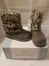 Koala Kids Hard Sole Gray Boot Toddler Girls Size 4 NWT P