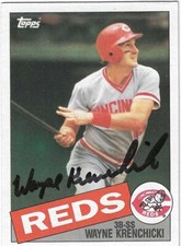 Autographed Signed 1985 Topps 468 Wayne Krenchicki Cincinnati Reds Deceased