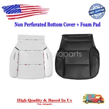 For 14-19 Chevy Silverado Driver Bottom Leather Seat Cover & Foam Cushion Black