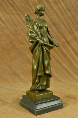 100% Solid  Bronze Fortuna Roman Of Fortune Statue Hot Cast Signed Artwork Deal