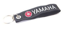YAMAHA KEYCHAIN BIKER MOTORCYCLE RACING EMBROIDERED TAG KEY RING HOLDER STRAP
