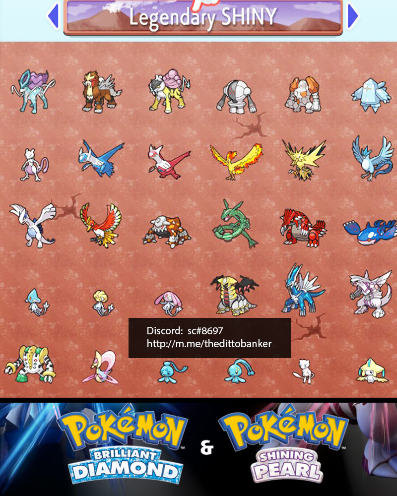 All Legendary & Mythical Pokemon Shiny Brilliant Diamond Shining Pearl 6IV  BDSP