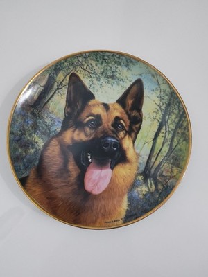 SAMMLERTELLER DER DEUTSCHE SCHÄFERHUND J L FITZGERALD DANBURY NEUWERTIG 21 CM DURCHMESSER 