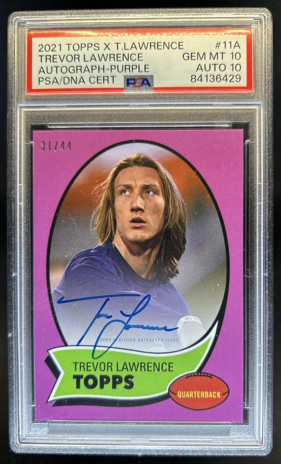 Trevor Lawrence Topps X Trevor Lawrence #11A Autograph-Purple