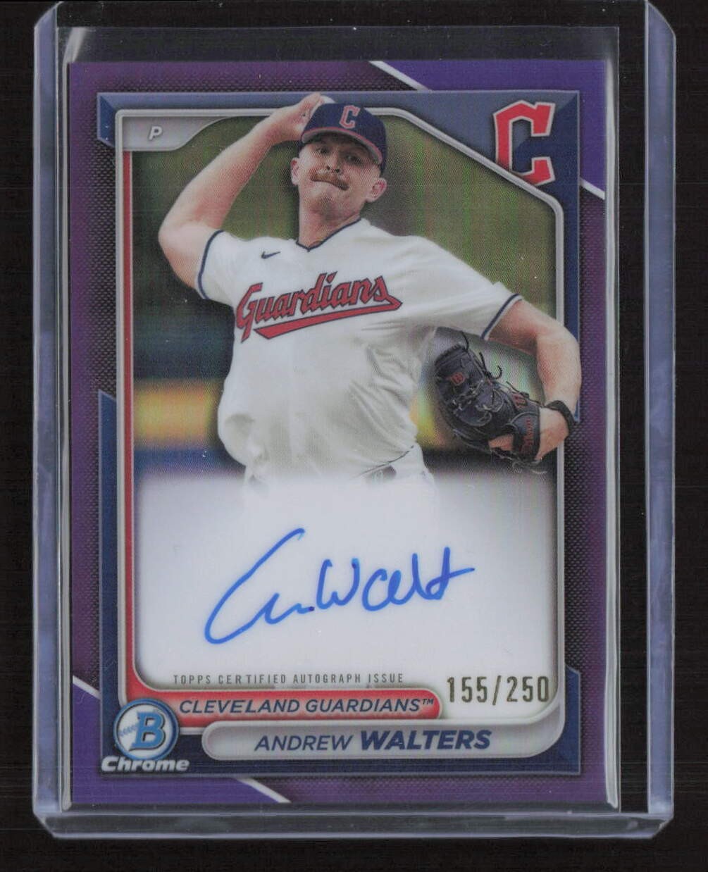 2024 Bowman Chrome #CPA-AW Andrew Walters Prospect Purple Auto /250